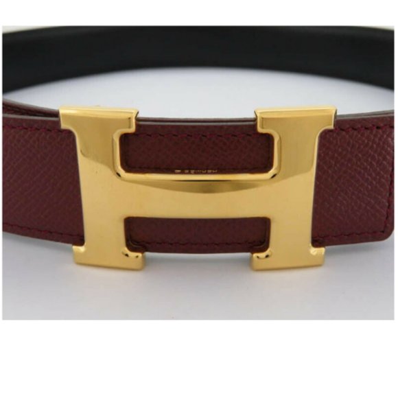 π―AUTH HERMES BORDEAUX REVERSIBLE CONSTANCE H BELT - Picture 3 of 11